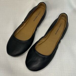 Women’s Lucky Brand Emmie Black Leather Ballet Flats Size 7